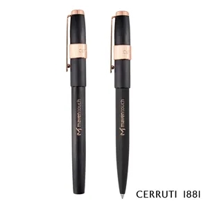 Cerruti 1881® Block Brushed Ballpoint & Rollerball Pen Set | https://www.bestnamebadges.com
