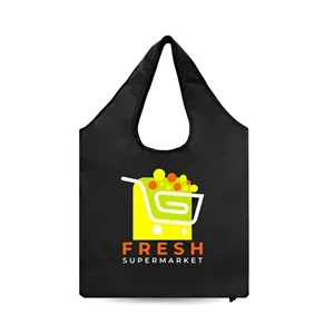Custom Foldable Shopping Tote Bag With Elastic Strap