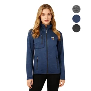 Women's Full Zip Sweater Fleece Jacket with Chest Pocket