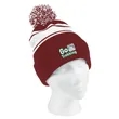 Two-Tone Knit Pom Beanie With Cuff | https://www.bestnamebadges.com
