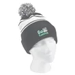 Two-Tone Knit Pom Beanie With Cuff | https://www.bestnamebadges.com