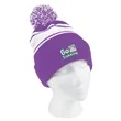 Two-Tone Knit Pom Beanie With Cuff | https://www.bestnamebadges.com
