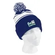 Two-Tone Knit Pom Beanie With Cuff | https://www.bestnamebadges.com