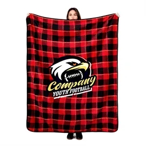 300GSM Plush Flannel Throw Sublimated Blanket