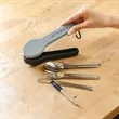 Travel Utensil Set With Silicone Holder | https://www.bestnamebadges.com