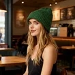 Embroidered Rib Knit Cuff Beanie | https://www.bestnamebadges.com