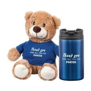 Chester Teddy Bear/Tumbler Gift Set | https://www.bestnamebadges.com