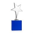 Tuscany Chrome Star VividPrint™ Award on Woodlawn Base-Blue | https://www.bestnamebadges.com