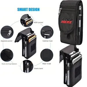 Multi-pocket Phone Belt Waist Pouch Holster With Pen Holder | https://www.bestnamebadges.com