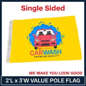 Value - 2' x 3' Single Sided Custom Pole Flag