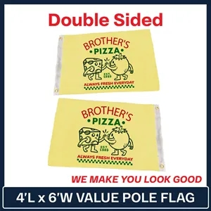 Value - 4' x 6' Double Sided Custom Pole Flag