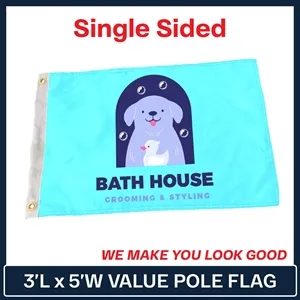 Value - 3' x 5' Single Sided Custom Pole Flag