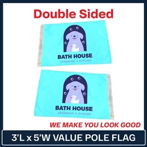 Value - 3' x 5' Double Sided Custom Pole Flag
