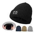 Custom Logo Ribbed Knit Cuffed Winter Beanie | https://www.bestnamebadges.com