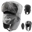 Winter Fur Lined Hat with Windproof Mask | https://www.bestnamebadges.com