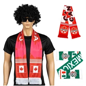 Custom Polyester Soccer Fan Scarf for 2026 World Cup | https://www.bestnamebadges.com