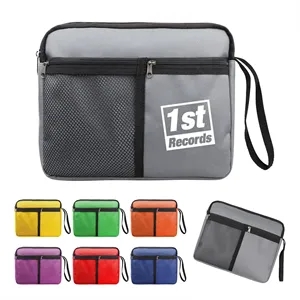Polyester Waterproof Travel Cosmetic Toiletry Bag W/ Handle