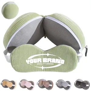 2-in-1 Travel U-Shaped Pillow With Sleep Eye Mask