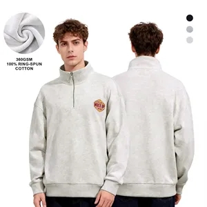 Unisex Pre Shrunk Cotton Quarter Zip Sweatshirt