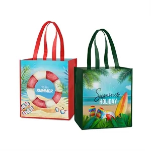 LAMINATED NON-WOVEN TOTE BAG (13" W X 15" H X 10" D)