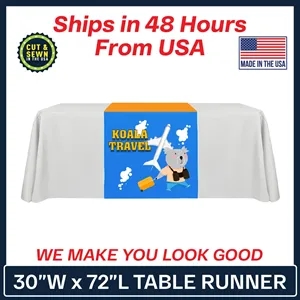 30" x 72" Table Runner Polyester Full Color Dye Sublimation