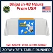 30" x 72" Table Runner Polyester Full Color Dye Sublimation | https://www.bestnamebadges.com