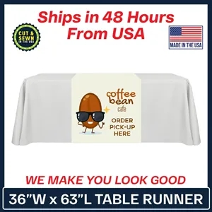 36" x 63" Table Runner Polyester Full Color Dye Sublimation