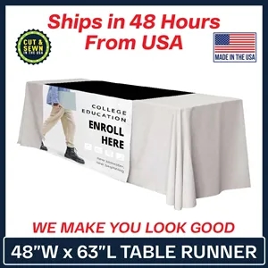 48" x 63" Table Runner Polyester Full Color Dye Sublimation