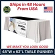 48" x 63" Table Runner Polyester Full Color Dye Sublimation | https://www.bestnamebadges.com