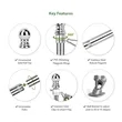 2'-8' Flagpole Kit- Rotating Clips+Bracket+Flag- Silver | https://www.bestnamebadges.com