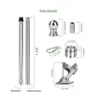 2'-8' Flagpole Kit- Rotating Clips+Bracket+Flag- Silver | https://www.bestnamebadges.com