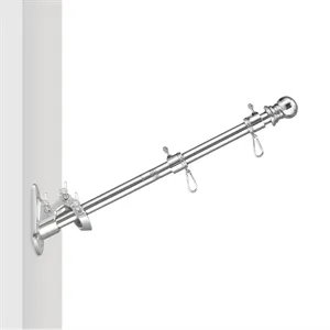 2' - 8' Flagpole Kit - Rotating Clips & Bracket - Silver | https://www.bestnamebadges.com