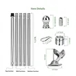 2' - 8' Flagpole Kit - Rotating Clips & Bracket - Silver | https://www.bestnamebadges.com