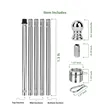 2' - 8' Flagpole with Rotating Clips Kit - Silver | https://www.bestnamebadges.com