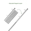 2' - 8' Flagpole with Rotating Clips Kit - Silver | https://www.bestnamebadges.com