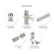 2' - 8' Flagpole with Rotating Clips Kit - Silver | https://www.bestnamebadges.com