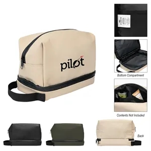 Hudson rPET Leatherette Toiletry Bag | https://www.bestnamebadges.com