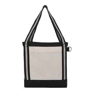 V Natural Striped Recycled Cotton Boat Bag | https://www.bestnamebadges.com