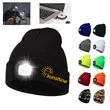 USB Rechargeable Beanie Hat with LED Light | https://www.bestnamebadges.com