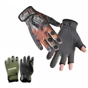3 Cut Fingers Warm Neoprene Fishing Gloves