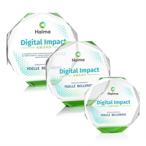 Acadian VividPrint™ Award - Green | https://www.bestnamebadges.com