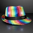 Shiny Single Colored Fedora Hats with Flashing Lights | https://www.bestnamebadges.com