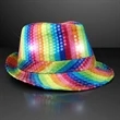 Shiny Single Colored Fedora Hats with Flashing Lights | https://www.bestnamebadges.com