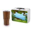 Retro Lunchbox & 20 Oz. Wood Tone Stainless Steel Tumbler | https://www.bestnamebadges.com