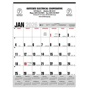 Products Yearly Record® Gray with Red Calendar | https://www.bestnamebadges.com