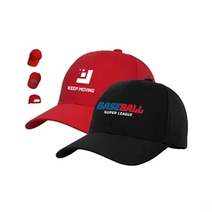 6 Panel Structured Cotton Baseball Cap