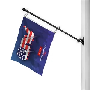 2'-8' Flagpole Kit- Rotating Clips+Bracket+Flag- Black/White | https://www.bestnamebadges.com