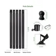 2'-8' Flagpole Kit- Rotating Clips+Bracket+Flag- Black/White | https://www.bestnamebadges.com