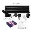 2'-8' Flagpole Kit- Rotating Clips+Bracket+Flag- Black/White | https://www.bestnamebadges.com