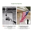 2'-8' Flagpole Kit- Rotating Clips+Bracket+Flag- Black/White | https://www.bestnamebadges.com